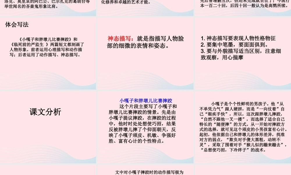 五年级语文下册 第七组 22 人物描写一组教学课件 新人教版-新人教版小学五年级下册语文课件