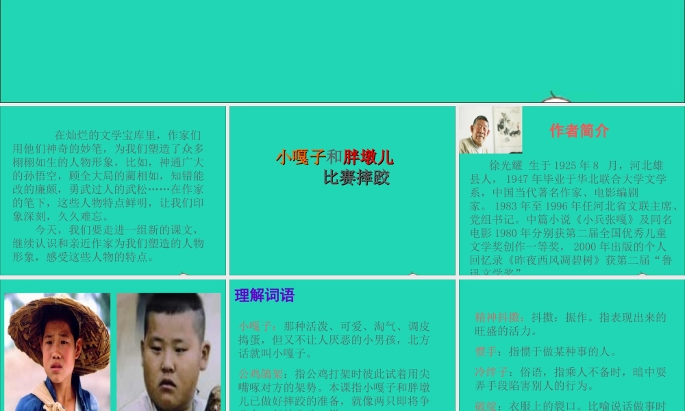五年级语文下册 第七组 22《人物描写一组》课件 新人教版-新人教版小学五年级下册语文课件