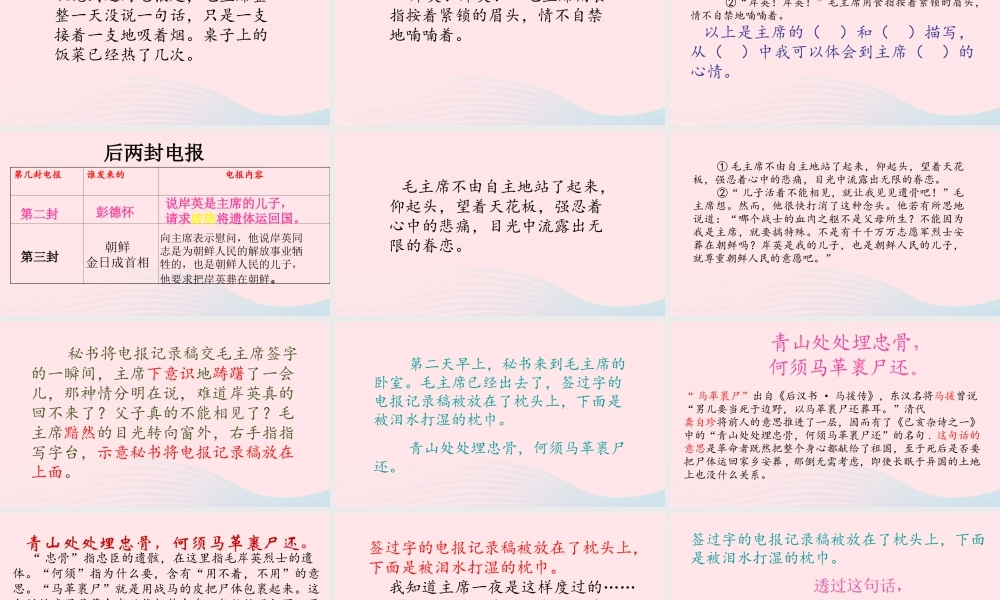 五年级语文下册 第四单元 10 青山处处埋忠骨教学课件 新人教版-新人教版小学五年级下册语文课件