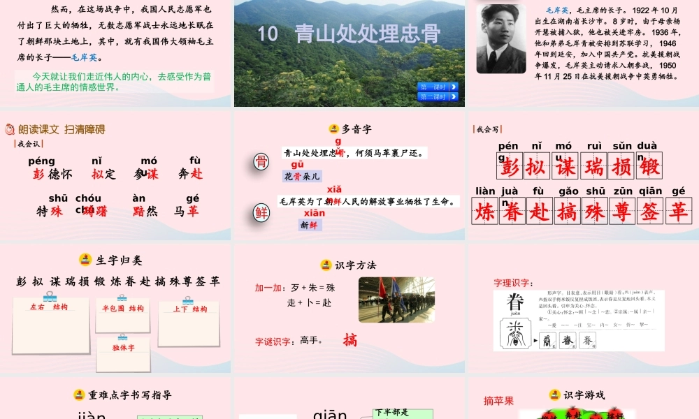 五年级语文下册 第四单元 10 青山处处埋忠骨精品课件 新人教版-新人教版小学五年级下册语文课件
