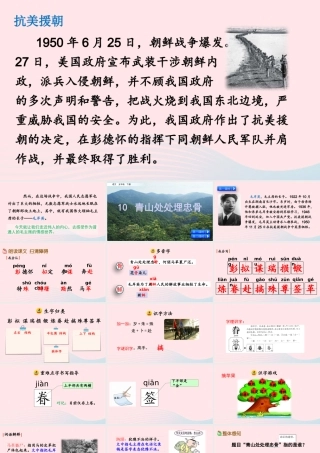 五年级语文下册 第四单元 10 青山处处埋忠骨精品课件 新人教版-新人教版小学五年级下册语文课件
