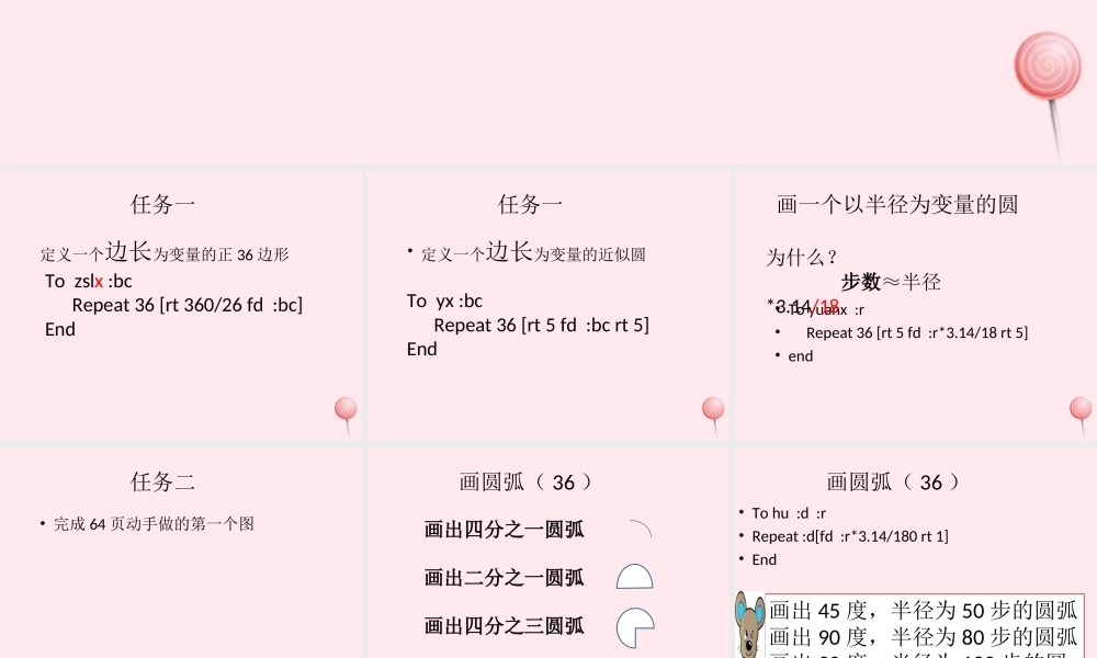 六年级信息技术上册 第二单元 简单的Logo过程 第10课《画圆与圆弧》课件 新人教版（三起）-新人教版小学六年级上册信息技术课件