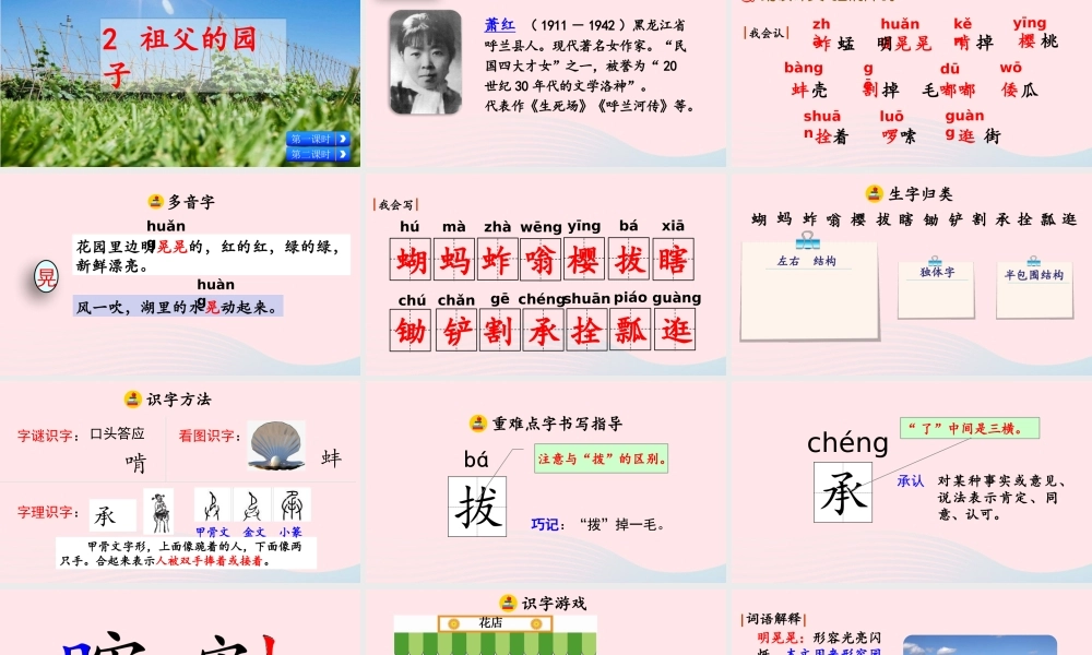 五年级语文下册 第一单元 2 祖父的园子精品课件 新人教版-新人教版小学五年级下册语文课件