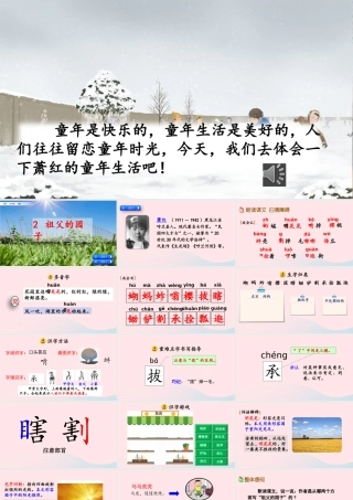 五年级语文下册 第一单元 2 祖父的园子精品课件 新人教版-新人教版小学五年级下册语文课件
