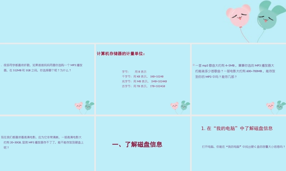 六年级信息技术上册 第二课《再探磁盘和文件夹的秘密》课堂课件 川教版-川教版小学六年级上册信息技术课件