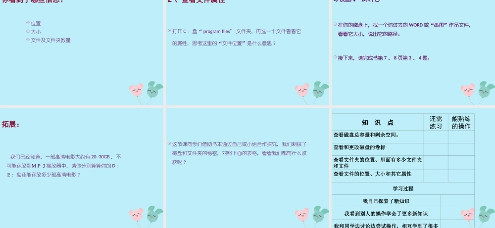 六年级信息技术上册 第二课《再探磁盘和文件夹的秘密》课堂课件 川教版-川教版小学六年级上册信息技术课件