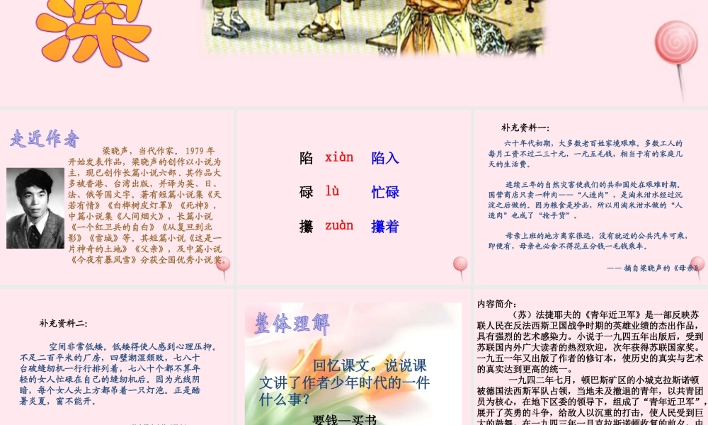 五年级语文上册 第六组 18 慈母情深课件 新人教版-新人教版小学五年级上册语文课件