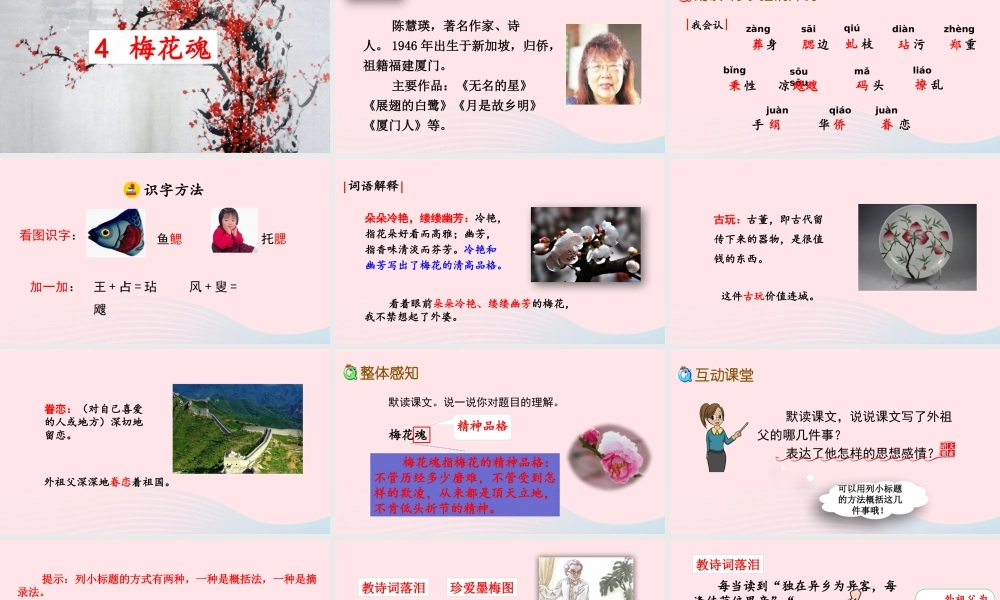 五年级语文下册 第一单元 4 梅花魂精品课件 新人教版-新人教版小学五年级下册语文课件
