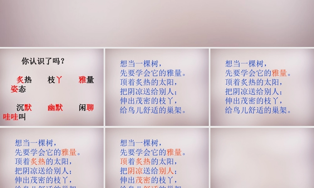 五年级语文上册《想当一棵树》课件1 语文A版-语文A版小学五年级上册语文课件