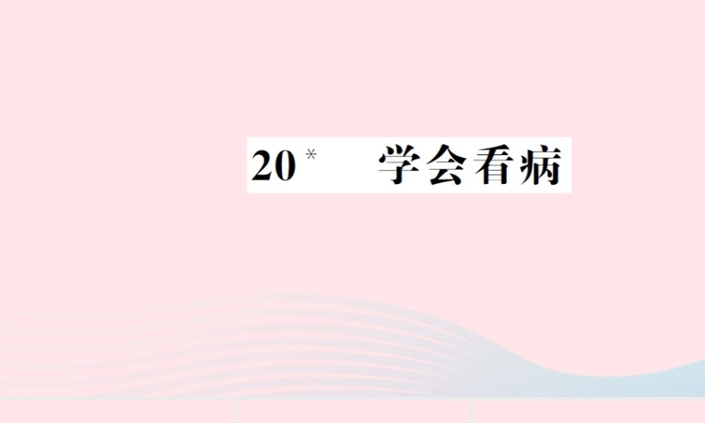 五年级语文上册 第六组 20 学会看病习题课件 新人教版-新人教版小学五年级上册语文课件