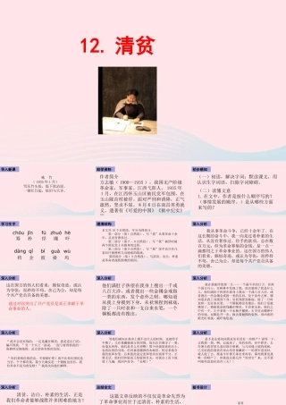 五年级语文下册 第四单元 12 清贫配套课件 新人教版-新人教级下册语文课件