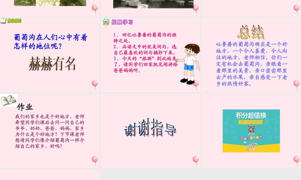 五年级语文下册 第一单元 第4课《吐鲁番的葡萄沟》课件 西师大版-西师大版小学五年级下册语文课件