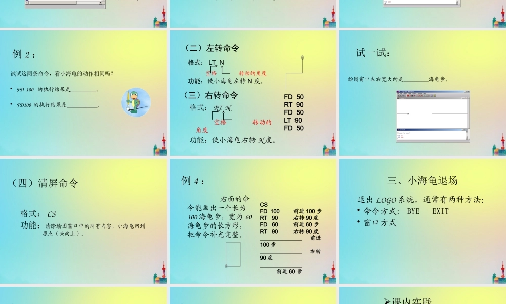 六年级信息技术下册 第1课《进入奇妙的LOGO世界》课件2 川教版-川教版小学六年级下册信息技术课件