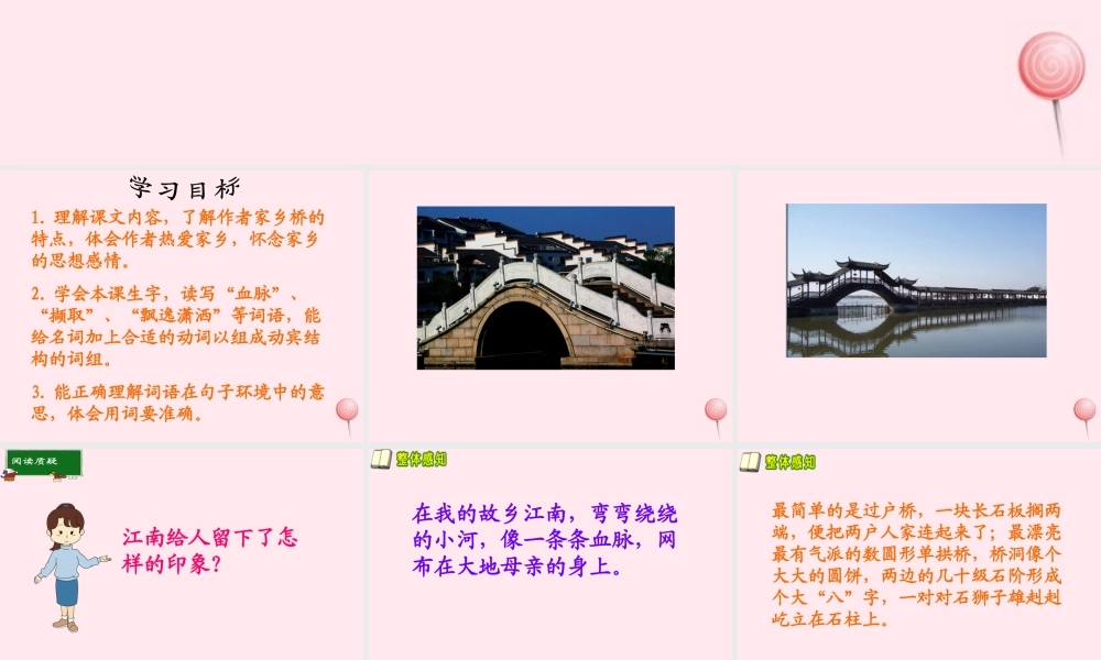 五年级语文下册 第三单元 第12课《家乡的桥》课件 西师大版-西师大版小学五年级下册语文课件