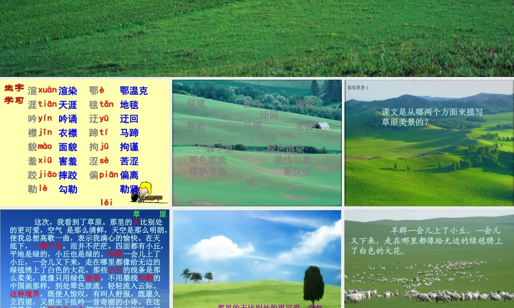 五年级语文下册 第一组 1 草原教学课件2 新人教版-新人教版小学五年级下册语文课件
