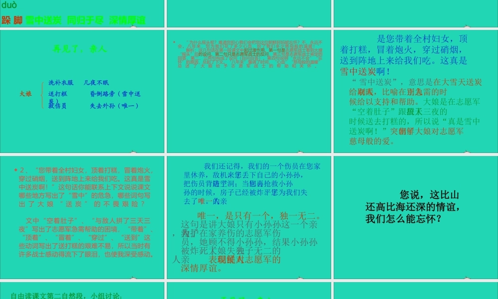 五年级语文下册 第四组 14 再见了 亲人课件2 新人教版-新人教版小学五年级下册语文课件