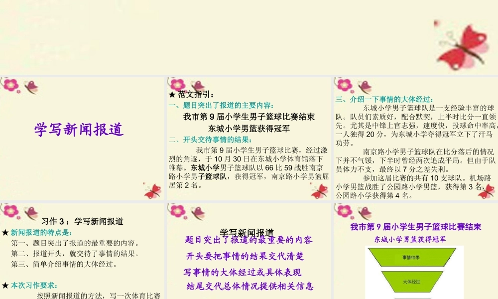 五年级语文下册 习作三《学写新闻报道》课件1 苏教版-苏教版小学五年级下册语文课件