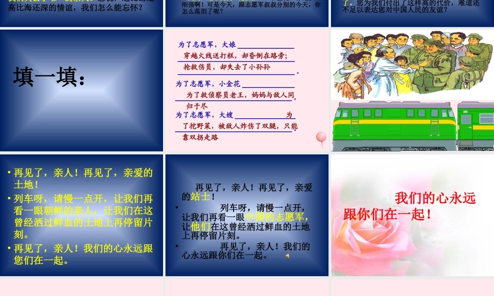 五年级语文下册 第四组 14《再见了，亲人》课堂教学课件2 新人教版-新人教版小学五年级下册语文课件