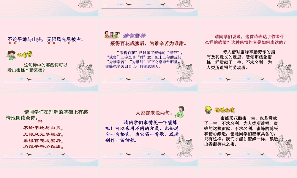 五年级语文下册 3《角度》古诗两首蜂课件1 北师大版-北师大版小学五年级下册语文课件