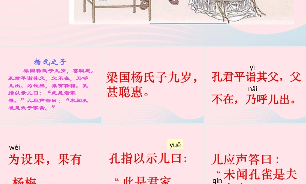 五年级语文下册 第三组 10《杨氏之子》课堂教学课件1 新人教版-新人教版小学五年级下册语文课件