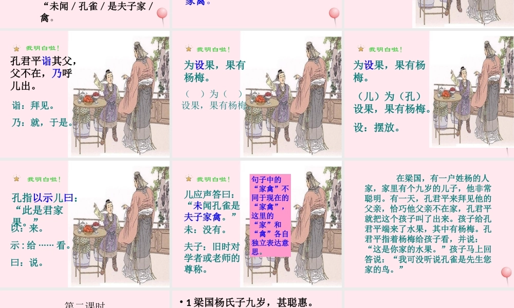 五年级语文下册 第三组 10《杨氏之子》课堂教学课件2 新人教版-新人教版小学五年级下册语文课件