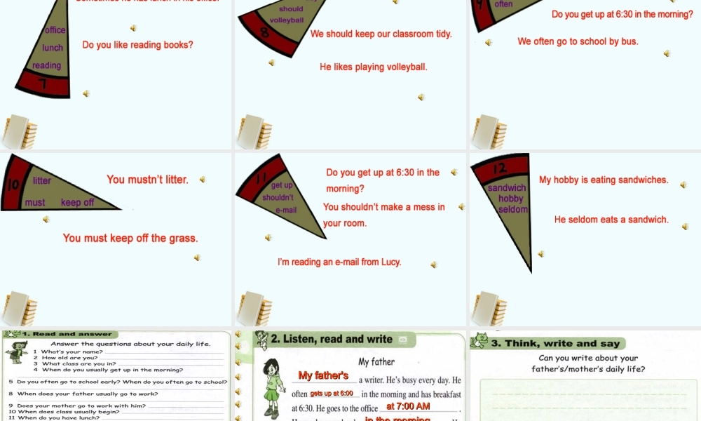 人教新版小学英语六年级上册课件Fun Time1 part2