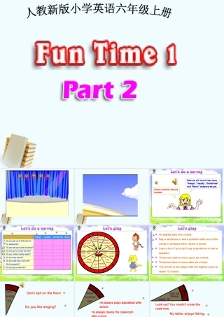 人教新版小学英语六年级上册课件Fun Time1 part2