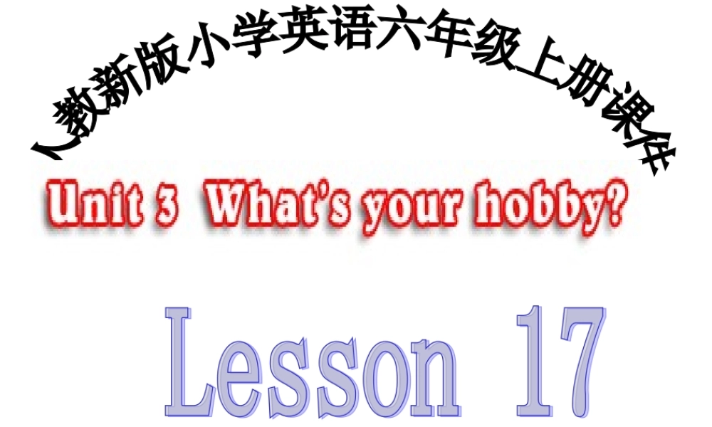人教新版小学英语六年级上册课件Lesson17