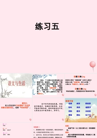五年级语文下册 第五单元练习课件 苏教版-苏教版小学五年级下册语文课件
