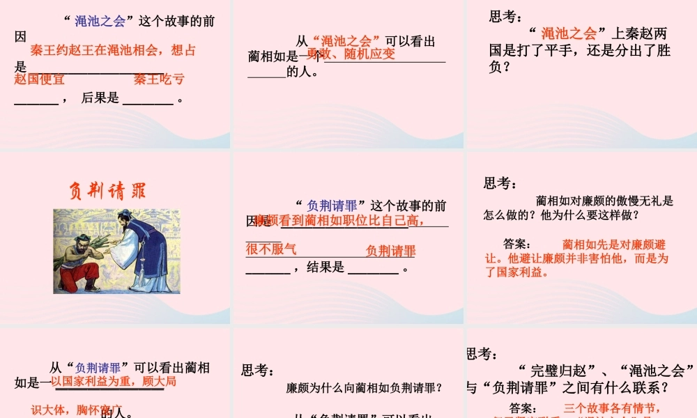 五年级语文下册 第五组 18 将相和教学课件1 新人教版-新人教版小学五年级下册语文课件