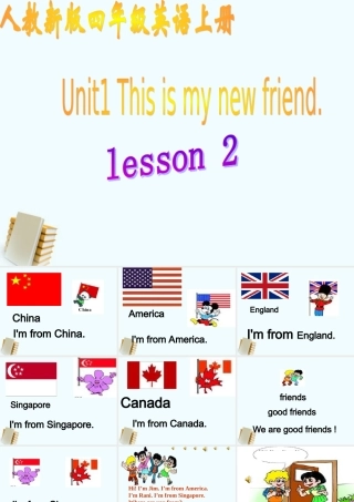 人教新版小学英语四年级上册课件 Lesson 2