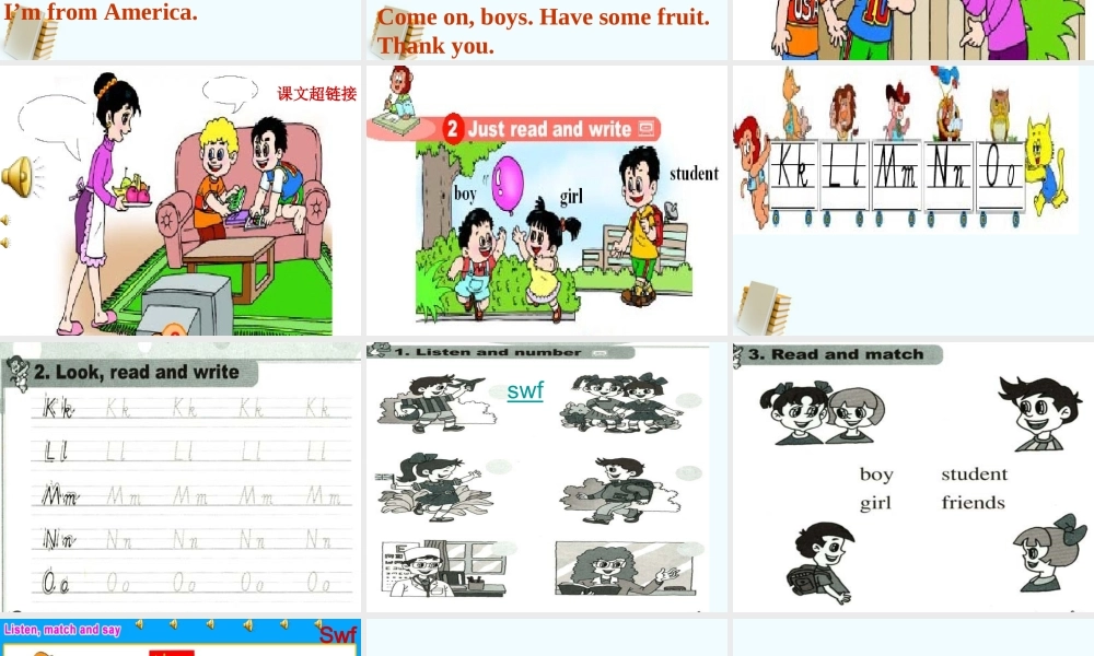 人教新版小学英语四年级上册课件 Lesson 3