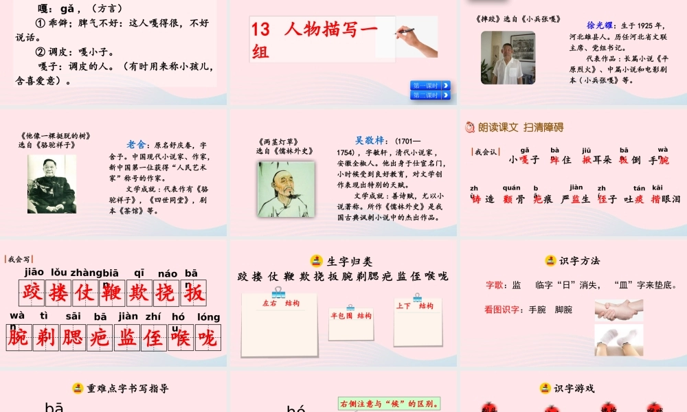 五年级语文下册 第五单元 13 人物描写一组精品课件 新人教版-新人教版小学五年级下册语文课件