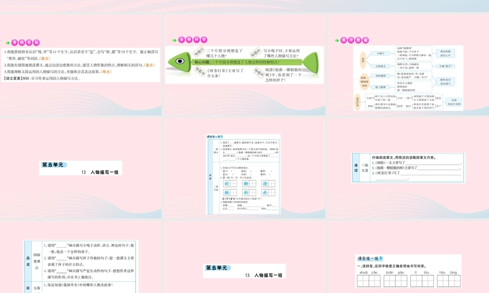 五年级语文下册 第五单元 13 人物描写一组课件 新人教版-新人教版小学五年级下册语文课件