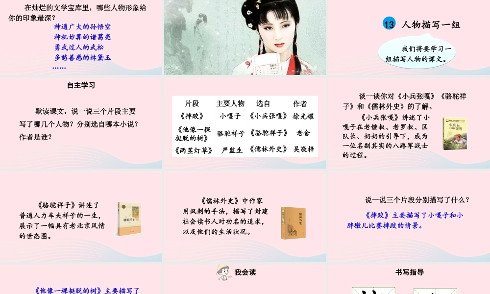 五年级语文下册 第五单元 13《人物描写一组》配套课件 新人教版-新人教版小学五年级下册语文课件