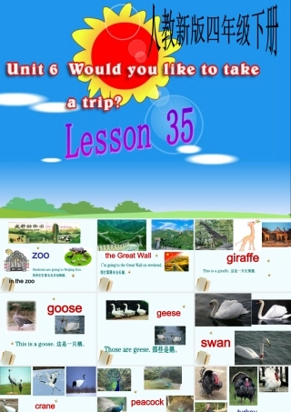 人教新版小学英语四年级下册课件Lesson35