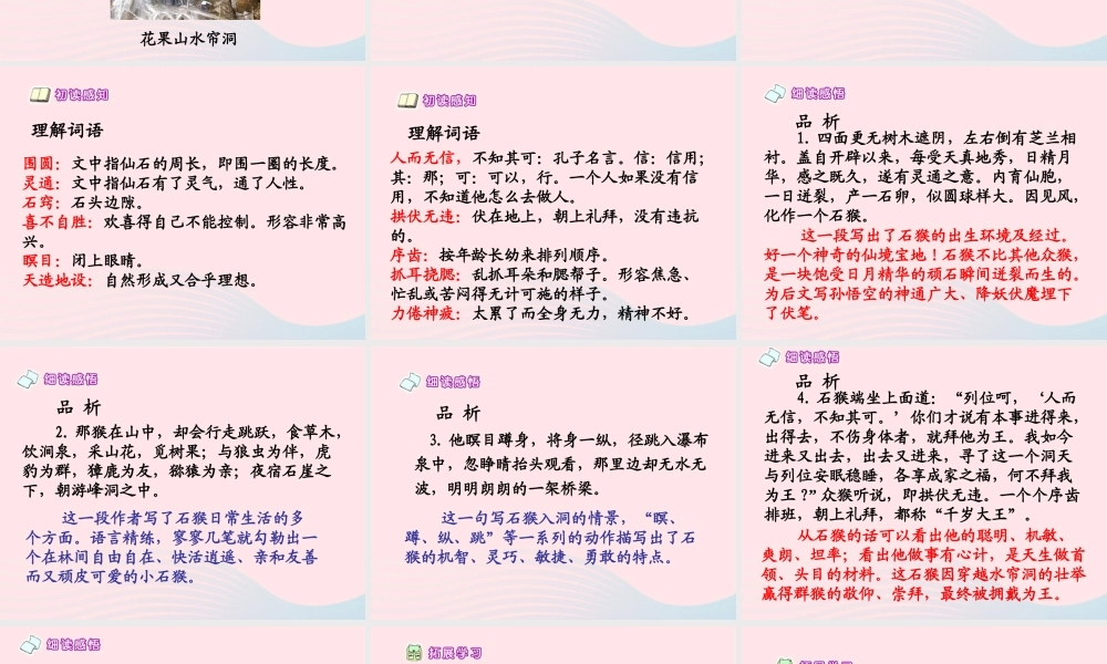 五年级语文下册 第五组 21 猴王出世教学课件 新人教版-新人教版小学五年级下册语文课件