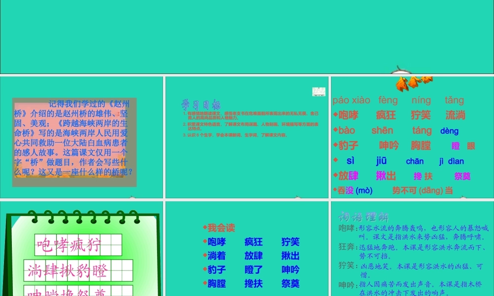 五年级语文下册 第四组 16 桥课件2 新人教版-新人教版小学五年级下册语文课件