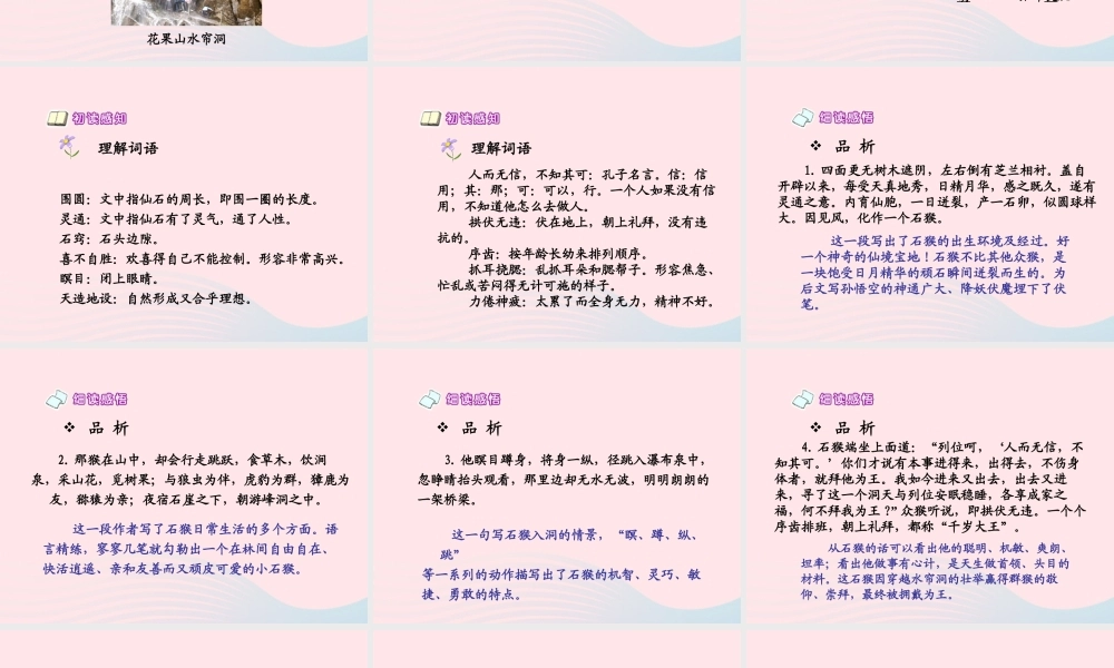 五年级语文下册 第五组 21 猴王出世课件1 新人教版-新人教版小学五年级下册语文课件