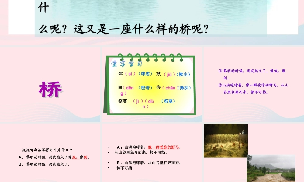 五年级语文下册 第四组 16 桥课件3 新人教版-新人教版小学五年级下册语文课件