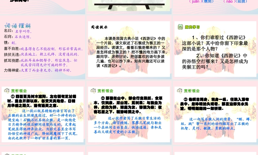 五年级语文下册 第五组 21 猴王出世课件4 新人教版-新人教版小学五年级下册语文课件