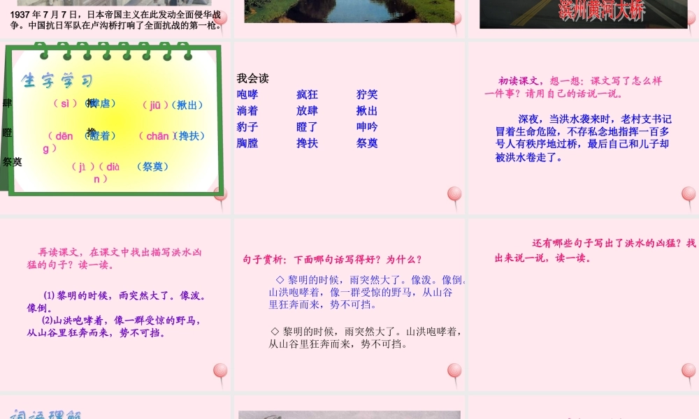 五年级语文下册 第四组 16《桥》课堂教学课件1 新人教版-新人教版小学五年级下册语文课件