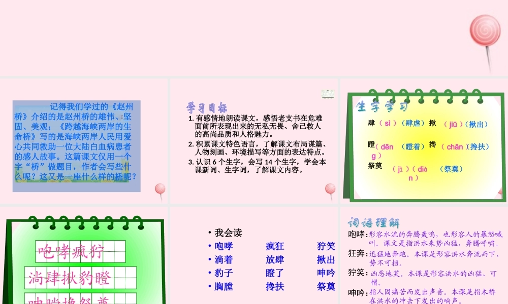 五年级语文下册 第四组 16《桥》课堂教学课件2 新人教版-新人教版小学五年级下册语文课件