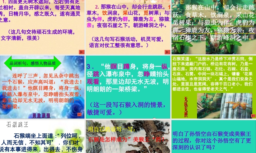 五年级语文下册 第五组 21《猴王出世》课件 新人教版-新人教版小学五年级下册语文课件