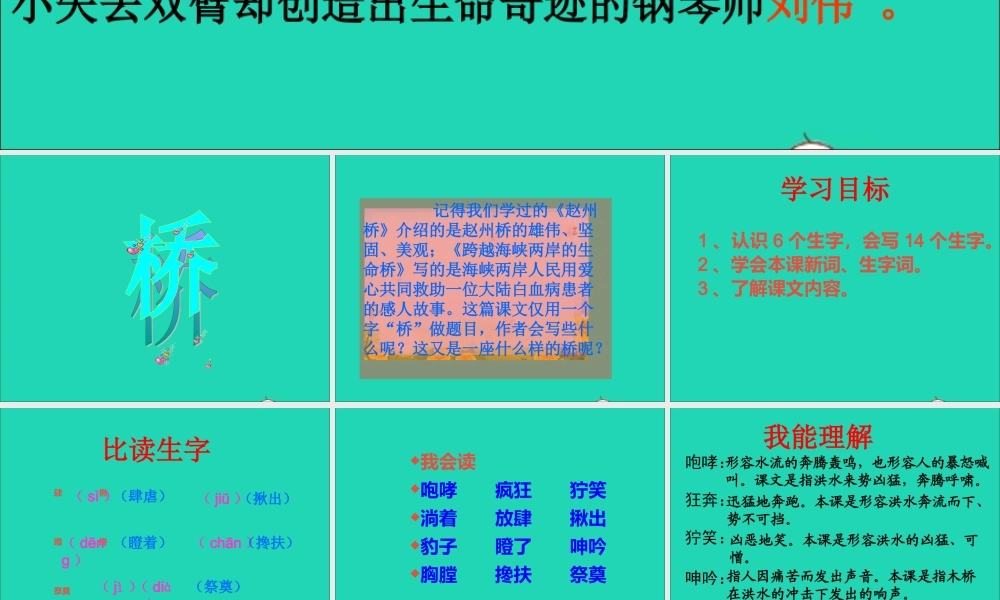 五年级语文下册 第四组 16桥课件2 新人教版-新人教版小学五年级下册语文课件