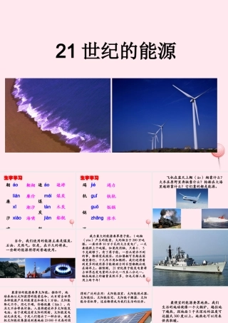 五年级语文下册《21世纪的能源》教学课件（详细解读） 教科版