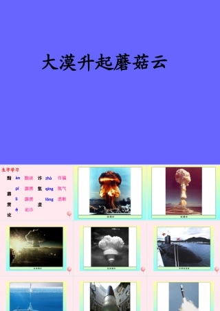 五年级语文下册《大漠升起蘑菇云》教学课件 教科版