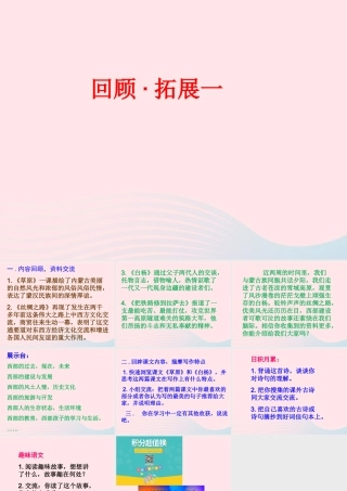 五年级语文下册《回顾 拓展一》教学课件1 新人教版-新人教版小学五年级下册语文课件