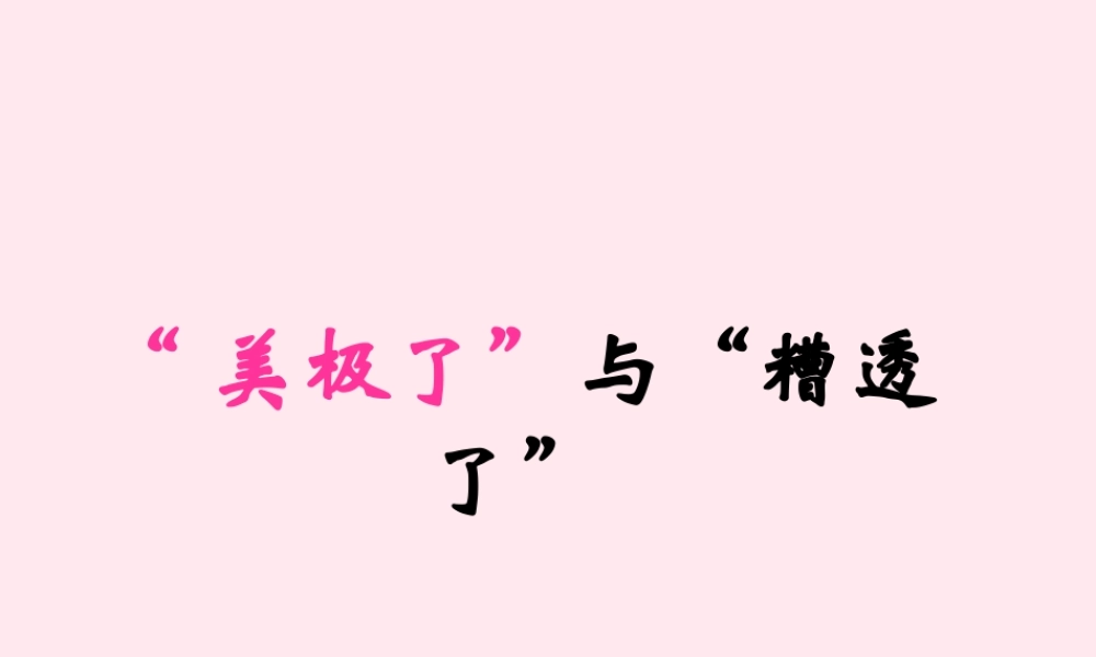 五年级语文下册《美极了与糟透了》教学课件（简要参考） 教科版