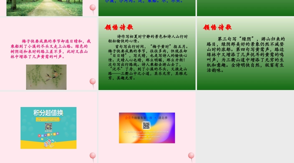 五年级语文下册《三衢道中》教学课件 教科版-教科版小学五年级下册语文课件